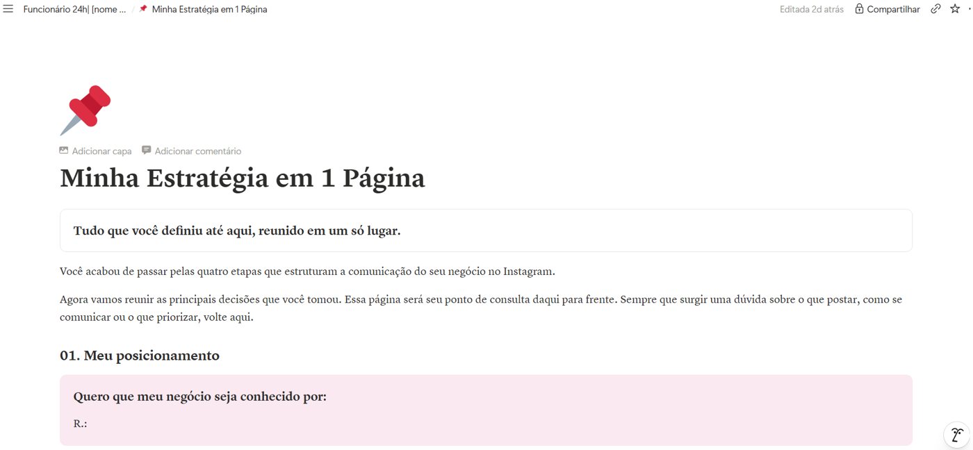 Página Minha Estratégia em 1 Página no Notion